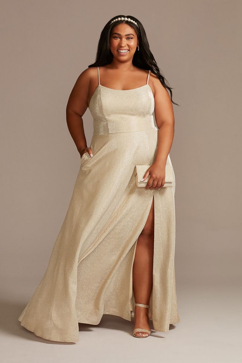 Rosabel Cowl Neck Satin Gown with Spaghetti Straps