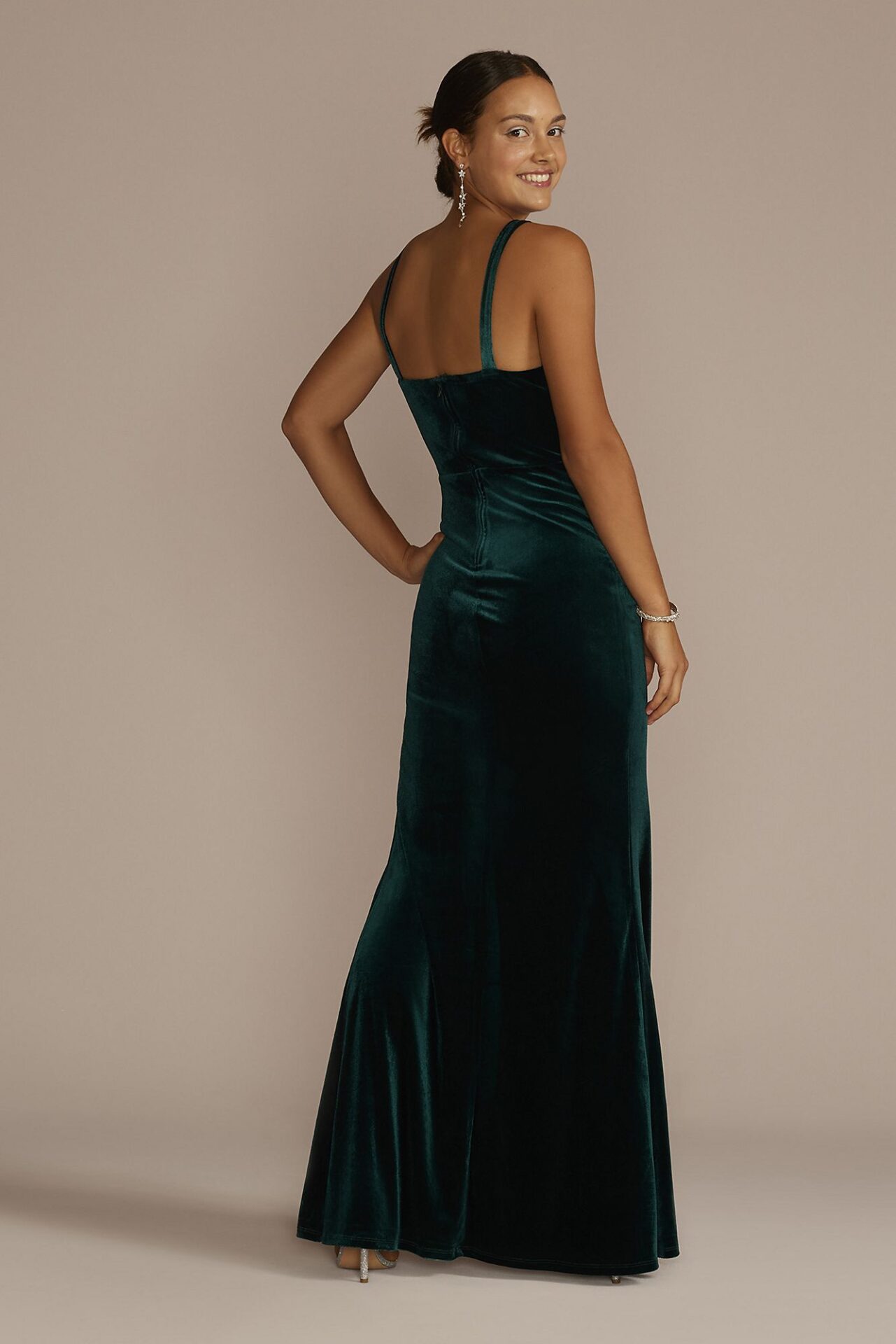 Sweetheart Velvet Tank Sheath Dress with Slit 1656ET2A